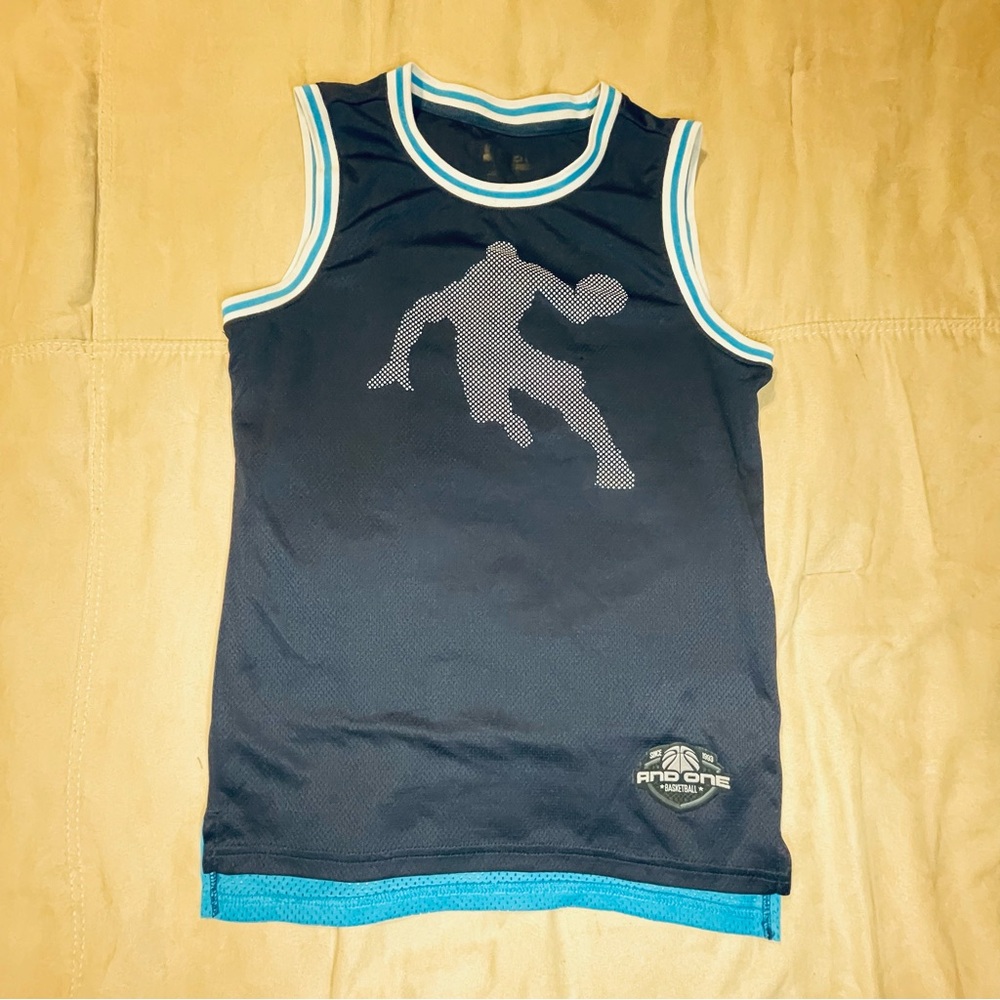 AND1 Retro Basketball Jersey Boys Girls Youth Size L 10/11 Athletic Sports